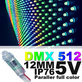 lumière menée polychrome imperméable DC5V de pixel de 12mm RVB avec IC pour le changement de couleur futé de contrôleur de LED