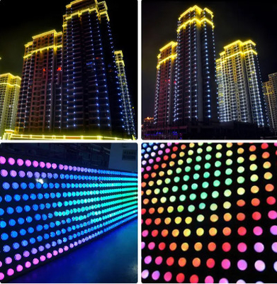 Façade extérieure multicolore de LED allumant les lumières programmables du pixel RVB de 10cm pour l'amusement