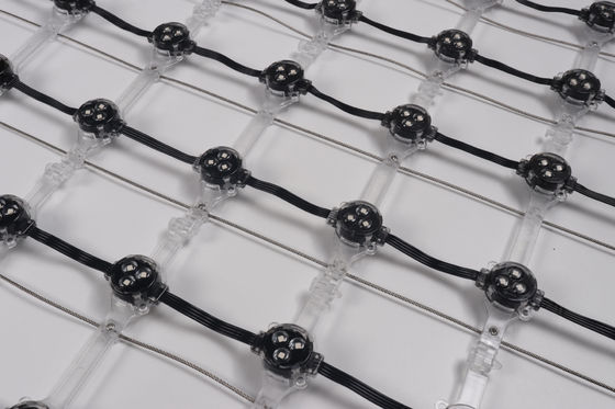 IP68 Waterproof 30mm Flexible LED Mesh Display For Glass Curtain Building