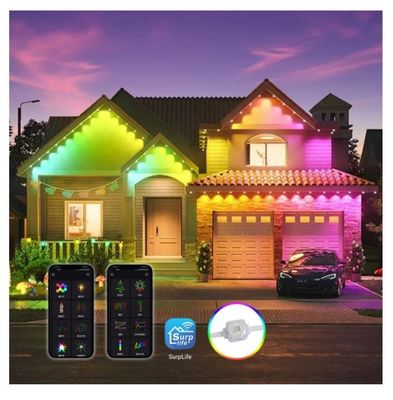 PC Shell Outdoor Eaves Lights IP67 WIFI Control 20*12.5mm DC12V/24V App RGB Permanent Lights for Outdoor