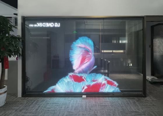 Flexible Ultra Transparent Film P10 Led Screen Indoor Full Color High Transparency Glass Video Display