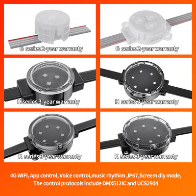 24V IP67 Waterproof 50mm LED Point Light with DMX512 Control for Outdoor Facade Lighting