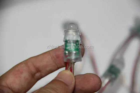Ficelle exposée par 9mm simple de couleur de lumière de pixel de DC12V 0.2W IP67 LED pour l'arbre de Noël