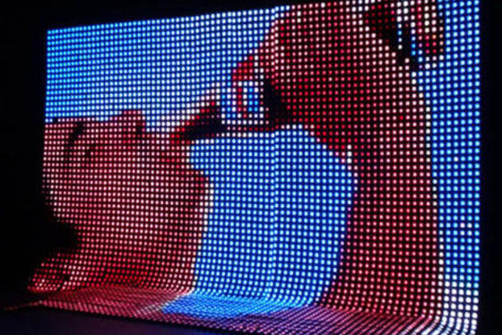 Affichage extérieur IP67 à LED flexible P50 P83 P100 avec conception transparente