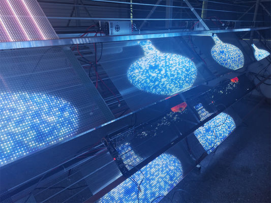 Écran de film transparent LED de couleur RGB clair et mince pour les grands bâtiments