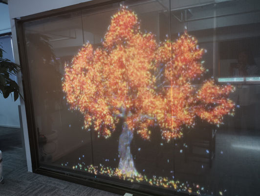 Affichage à LED à couleur RGB Écran transparent extérieur Affichage à LED transparent Pour vitrines de magasin