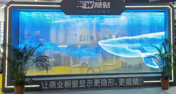 P6 Film LED transparent super mince pour mur vidéo intérieur Installation facile avec carte PCB RGB DC5V