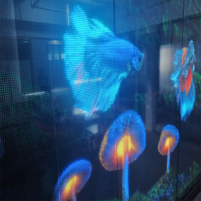 Écran de film transparent LED personnalisé haute résolution P6 DC5V WE1314 RGB pour le mur vidéo publicitaire