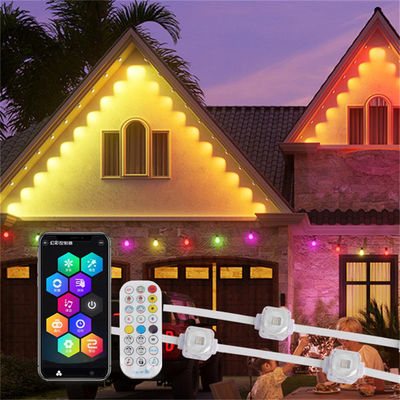 Lumières de Noël permanentes IP67 à LED Rgb Décoration extérieure Wifi Smart Eave