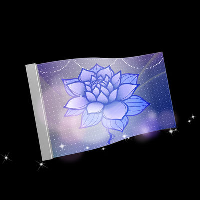 Super mince adhésif flexible LED écran de film transparent sur le mur vidéo en verre