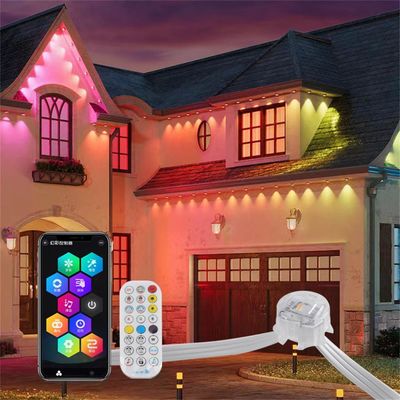 Lumières de Noël extérieures RGB intelligentes 20 mm DC12V contrôleur d'application IP67 imperméable à l'eau pour la décoration du toit et des volets