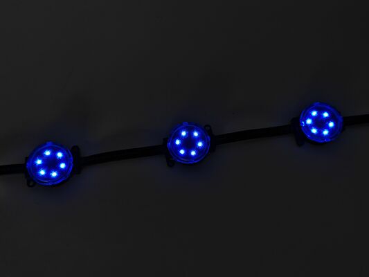 Source lumineuse RVB à point pixel de 50 mm 1,5 W DMX512 IP67 étanche angle de faisceau de 120° extérieur