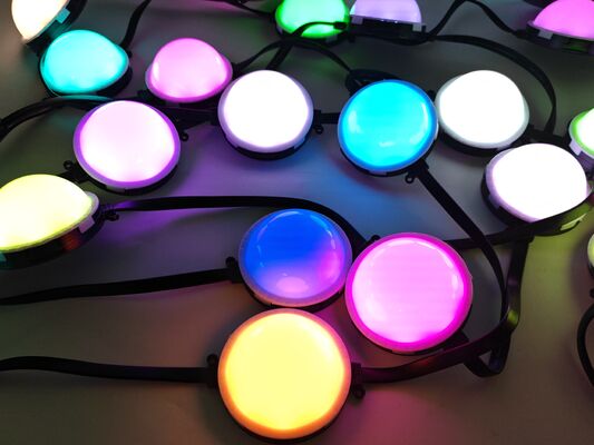 IP67 imperméable à l'eau 80 mm RGB LED contrôlable Pixel Point Light Bayer LED Beads Matériau PC allemand pour les projets d'éclairage extérieur de murs de bâtiment